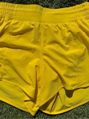 Lululemon, Bright Yellow lined Athletic Shorts. size 8